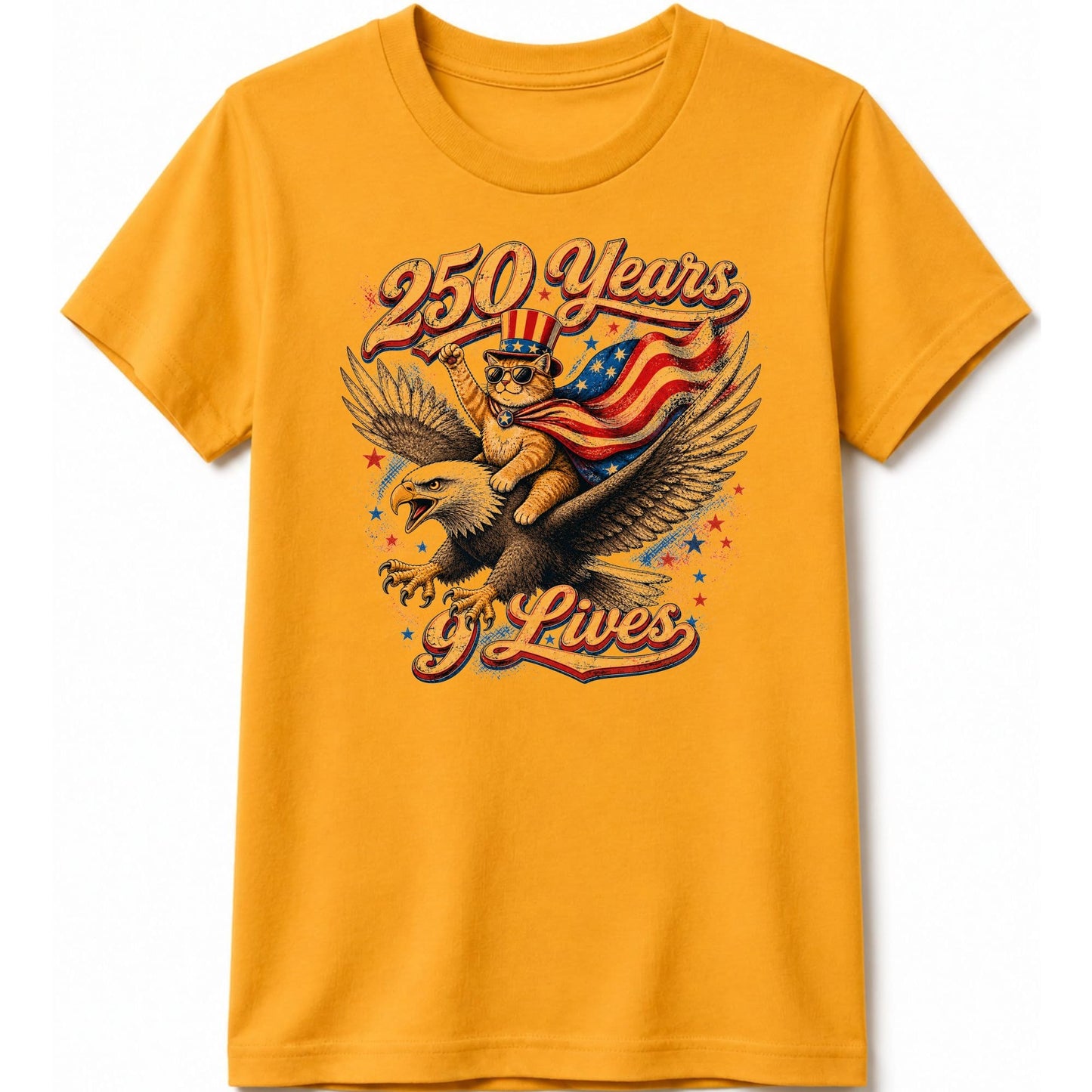 250 years 9 lives Kids Tee S / Gold 29028141769440021619 Kids clothes