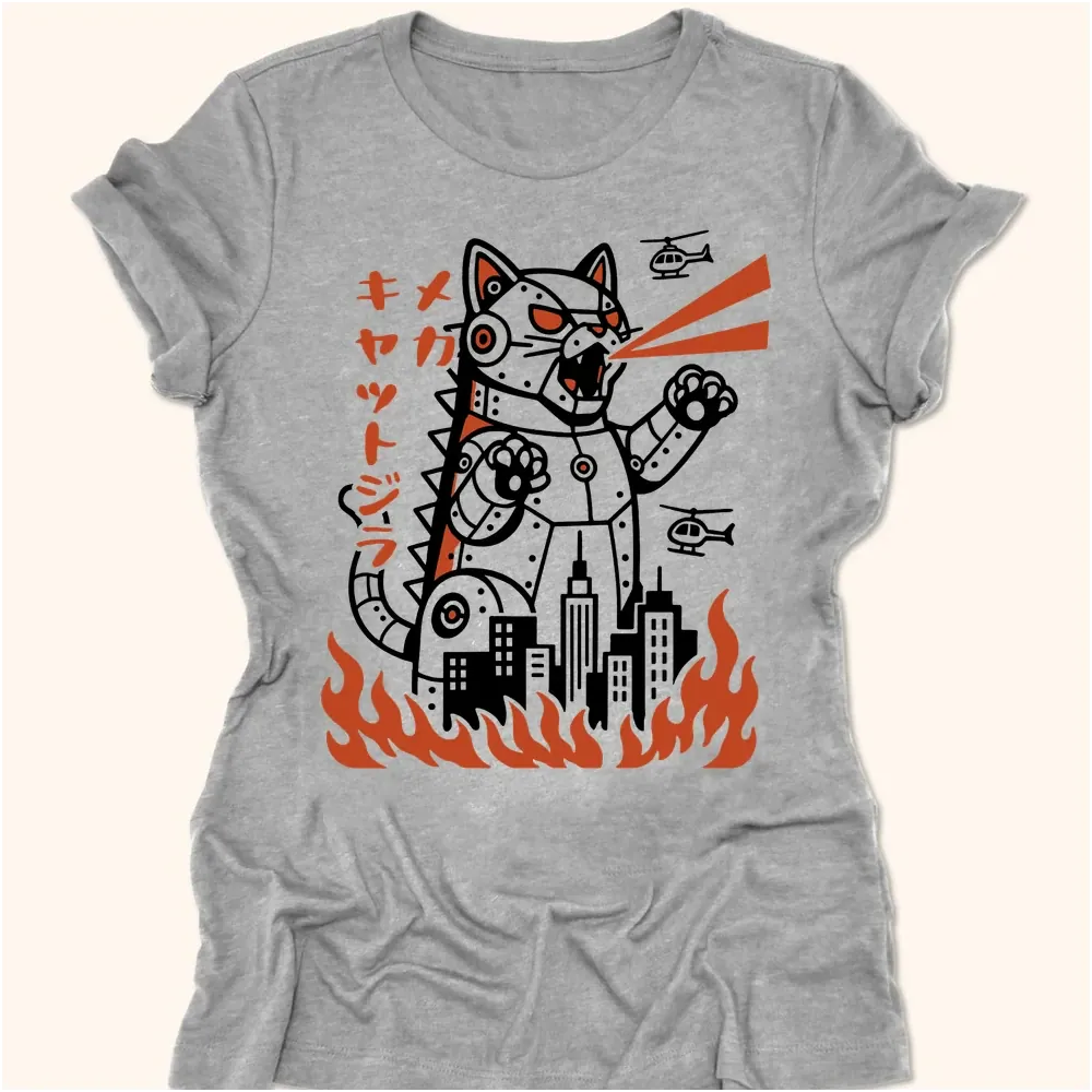 Mecha Kyattojira Womens Tee Athletic Heather / S 35438678159628682362 T-Shirt