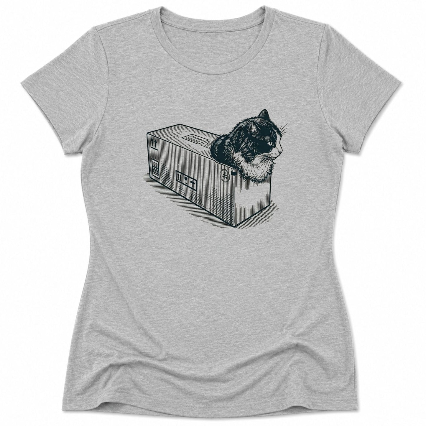 Cat Box Loaf Womens Tee Athletic Heather / S 85445200671077559789 T-Shirt