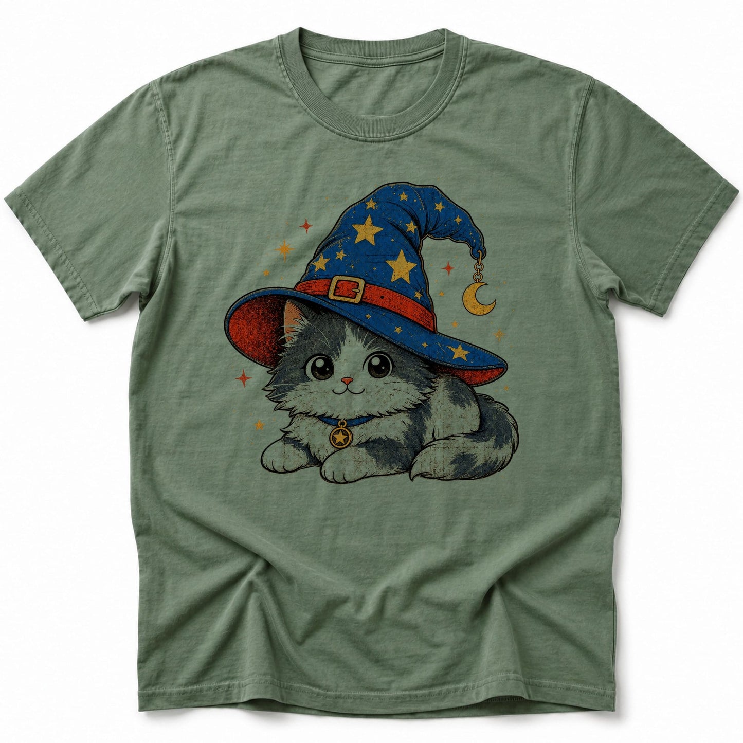 Cat Familiar T-Shirt Moss / S 86380742861092736457 T-Shirt