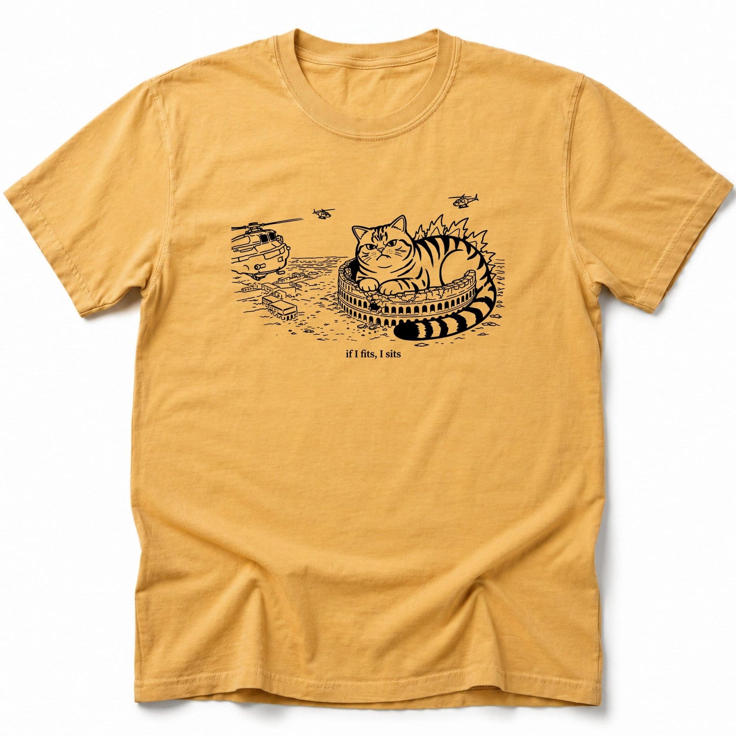 Fits And Sits T-Shirt Mustard / S 68053675524655201536 T-Shirt