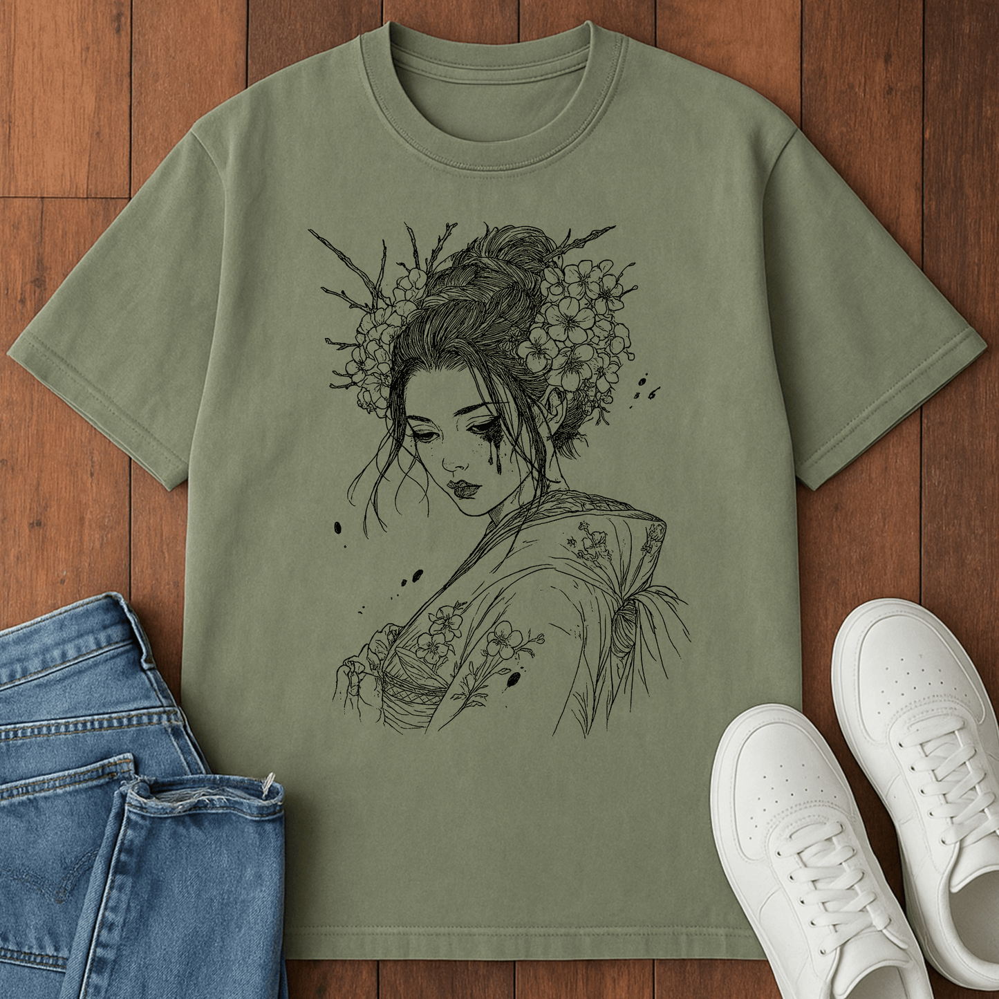 Floral Sorrow T-Shirt Moss / S 57080503245403894625 T-Shirt
