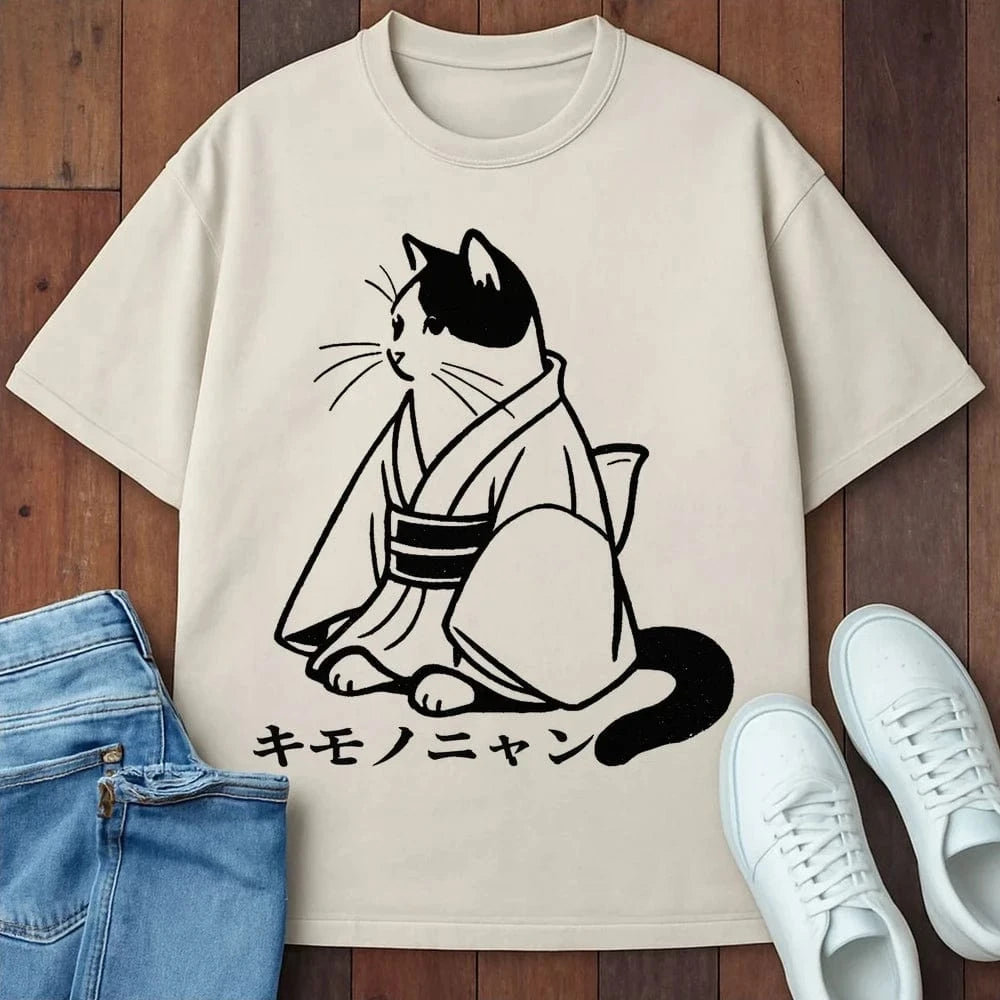 Kimono Nyan T-Shirt Ivory / S 23234702260170232875 T-Shirt