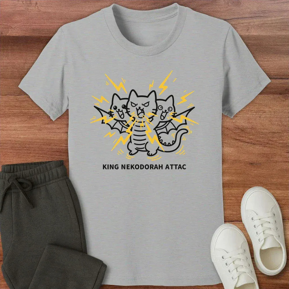 King Nekodorah Attac Kids Tee Athletic Heather / S 14441989853973277294 Kids clothes