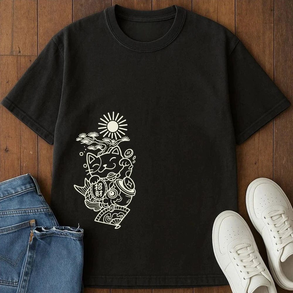 Koi And Fortune T-Shirt Black / S 13989154823975414116 T-Shirt