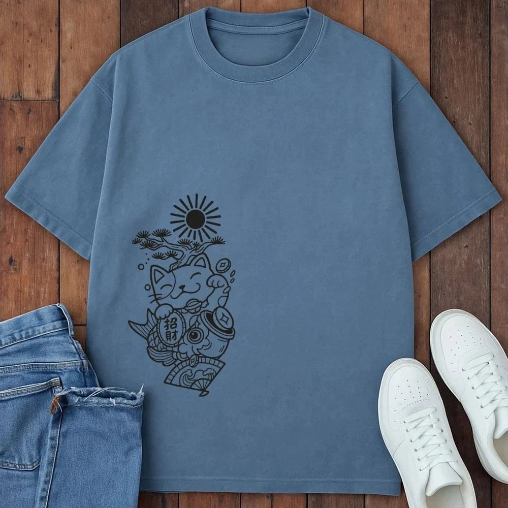 Koi And Fortune T-Shirt Blue Jean / S 26187714234180333814 T-Shirt