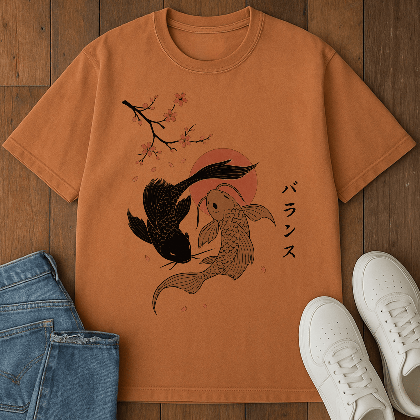 Koi Balance T-Shirt Yam / S 18938212619955447883 T-Shirt