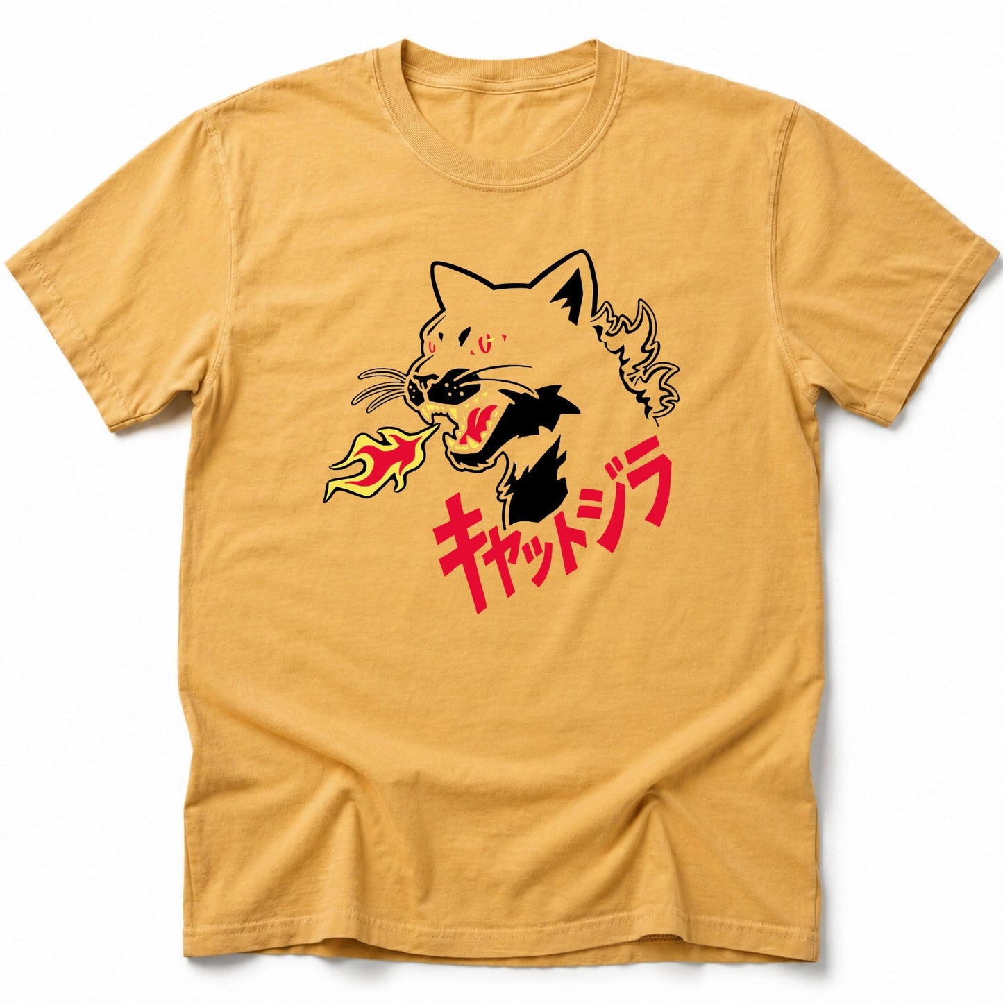 Kyattojira Ablaze T-Shirt Mustard / S 11069076451463564442 T-Shirt