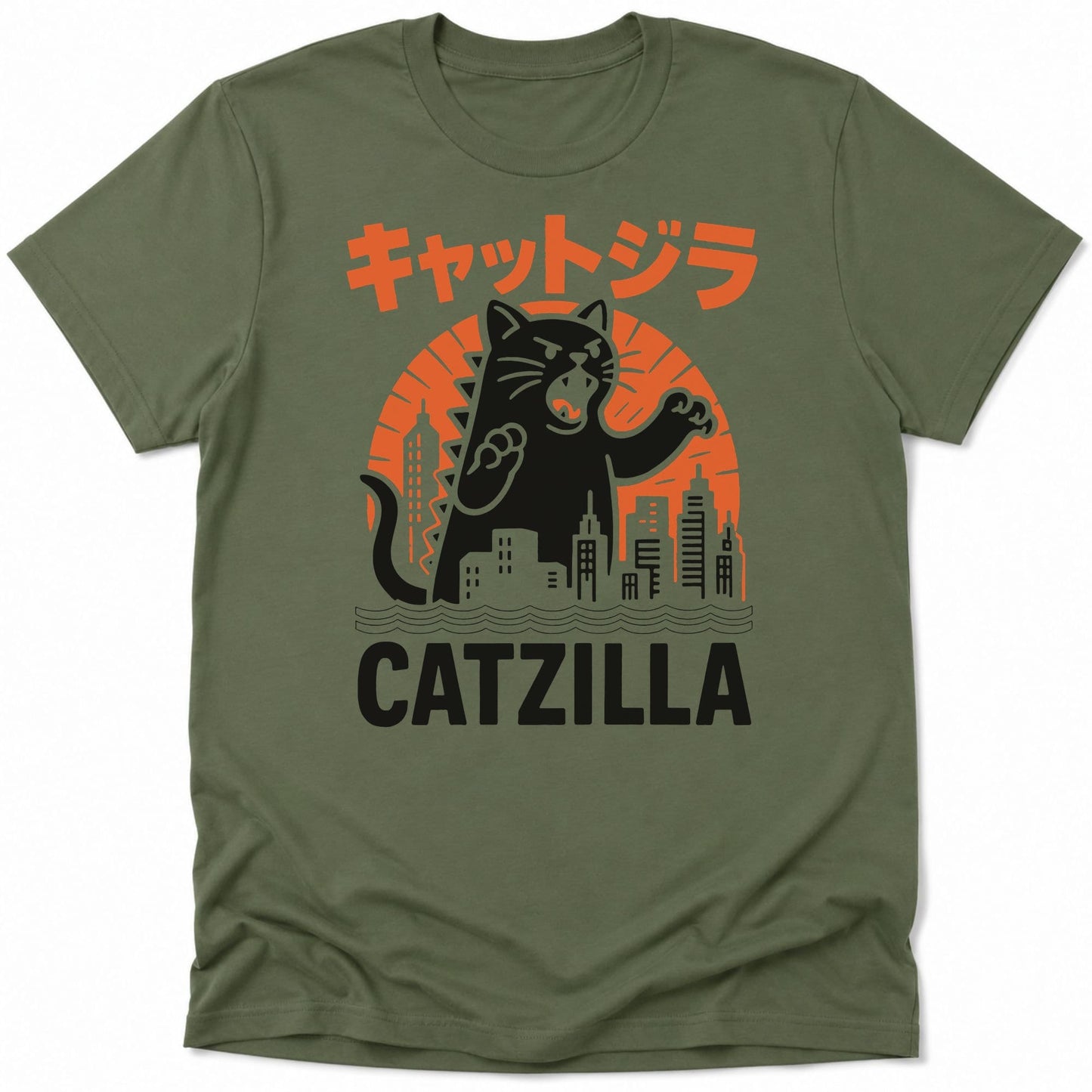 Kyattojira Strikes Everyday Softstyle Tee Military Green / S 19968280666846087611 T-Shirt