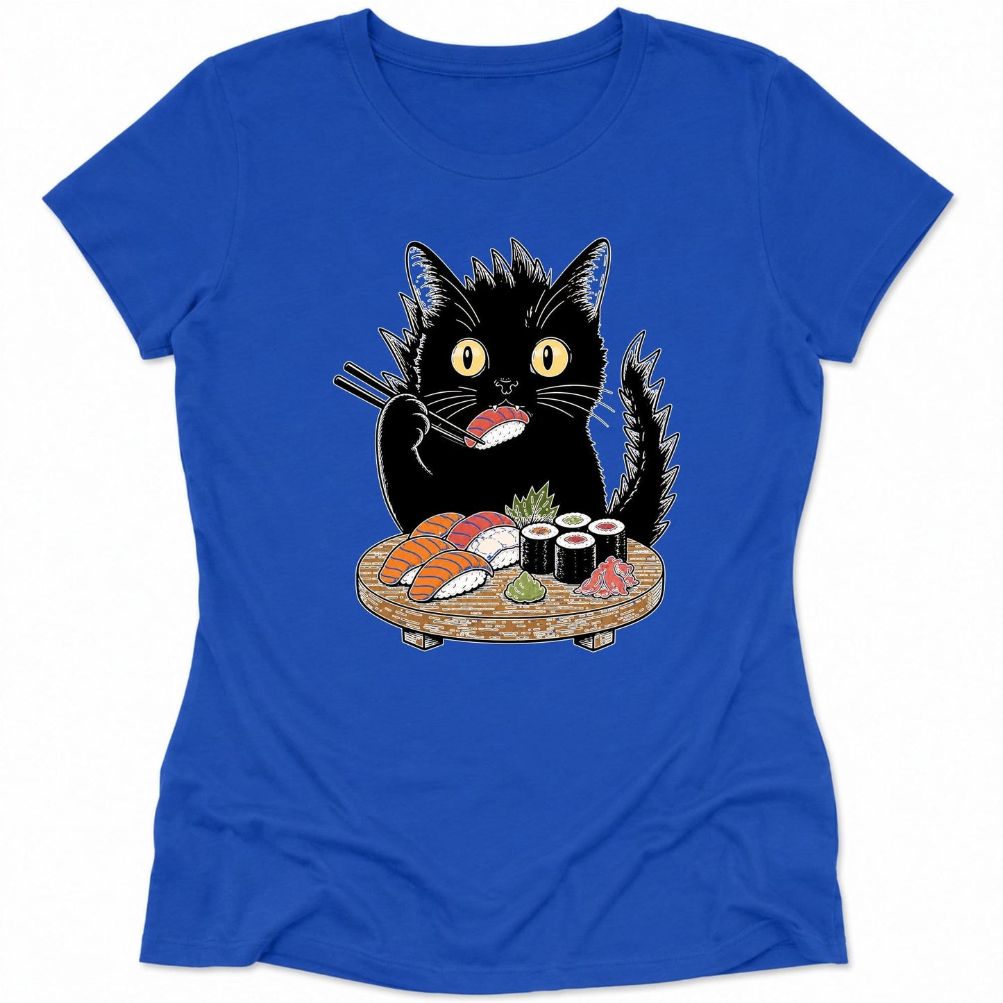 Kyattojiras Fav Sushi Womens Tee S / True Royal 33806010720078593281 T-Shirt