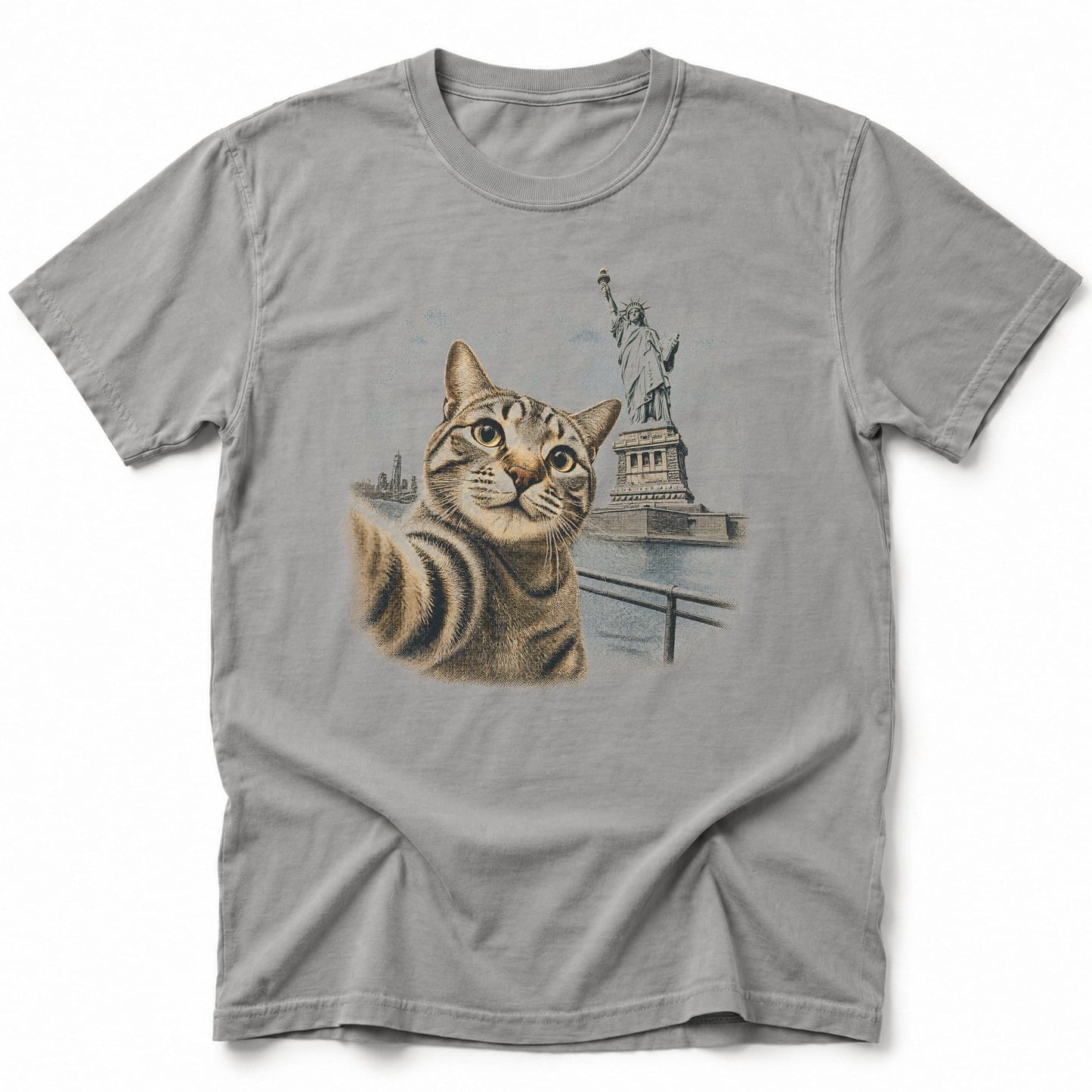 Liberty Meow T-Shirt Grey / S 16188903431969000736 T-Shirt