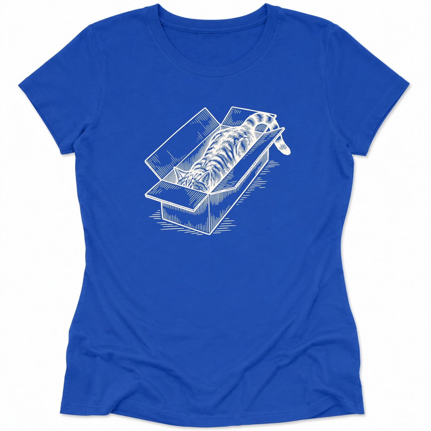 Long Box Cat Womens Tee True Royal / S 27175807132765531178 T-Shirt