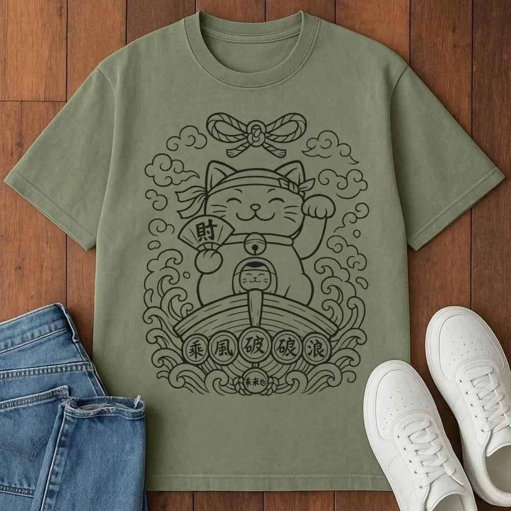 Lucky Cat Currents T-Shirt Moss / S 24738337902596709466 T-Shirt