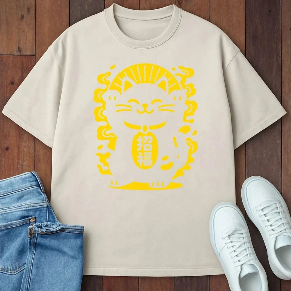 Maneki Neko Glow T-Shirt – Softest Cat Tee on Earth Ivory / S 14149800635452392493 T-Shirt