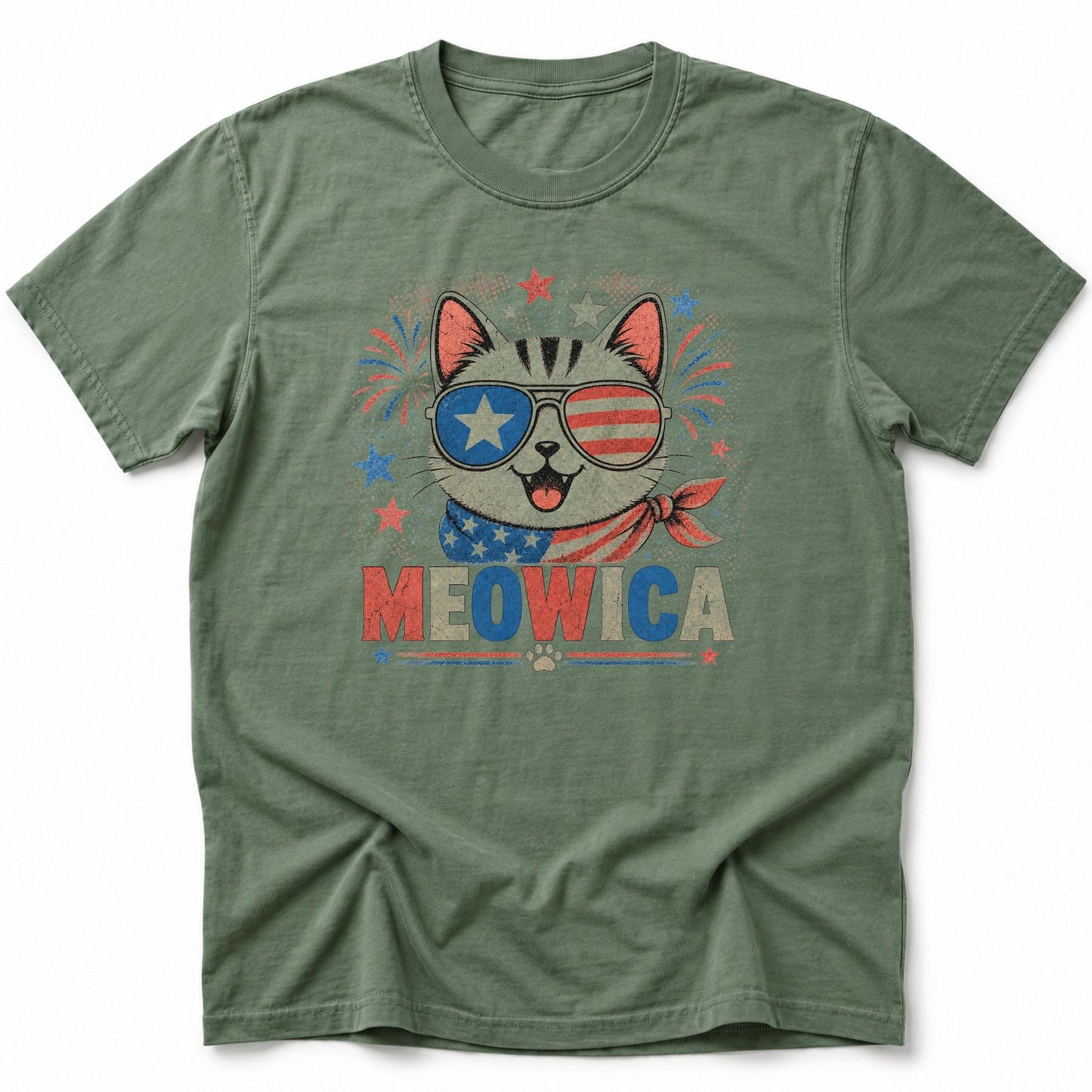 Meowica Shades T-Shirt Moss / S 33290567838224459575 T-Shirt