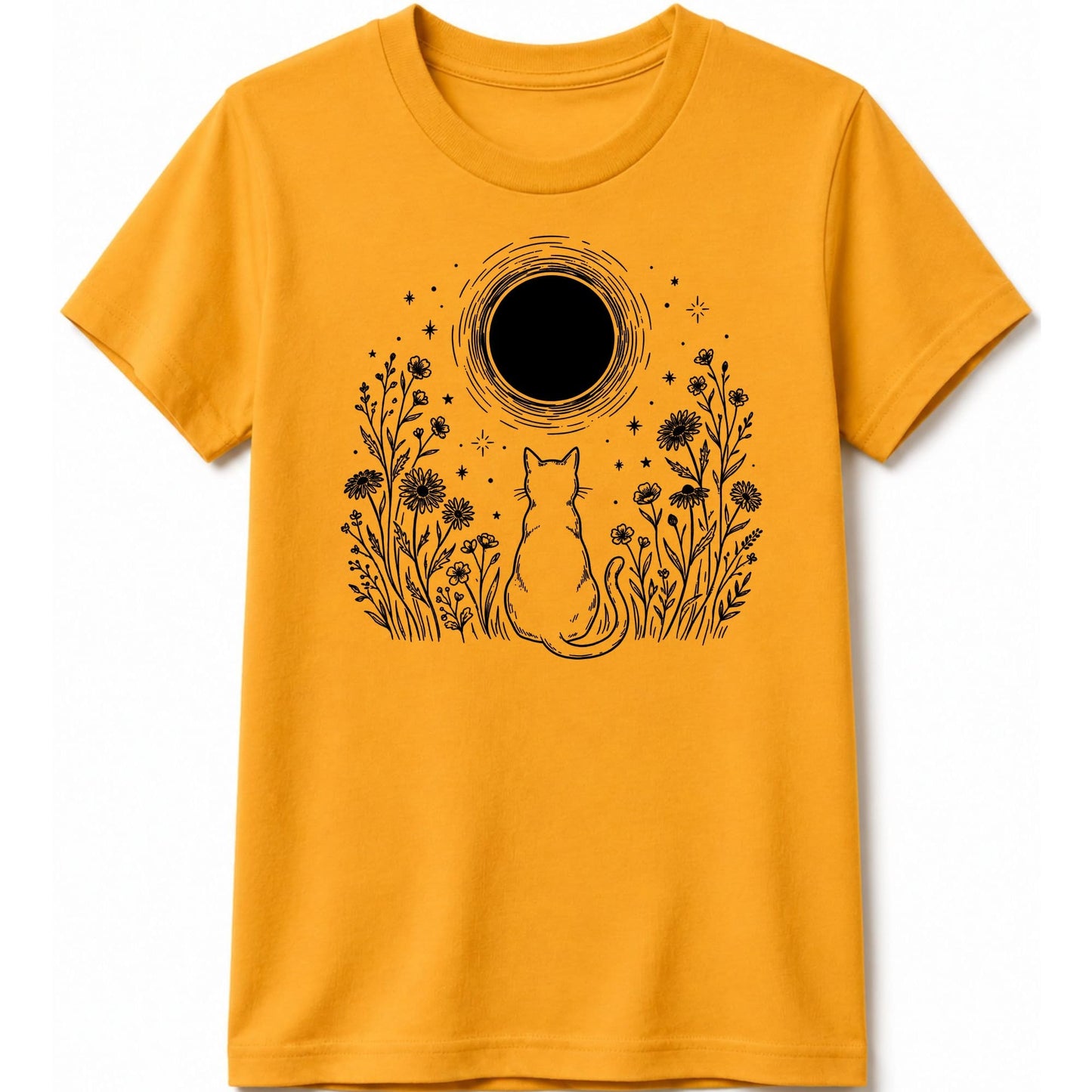 Moonlit Familiar Kids Tee S / Gold 20473193103745903691 Kids clothes