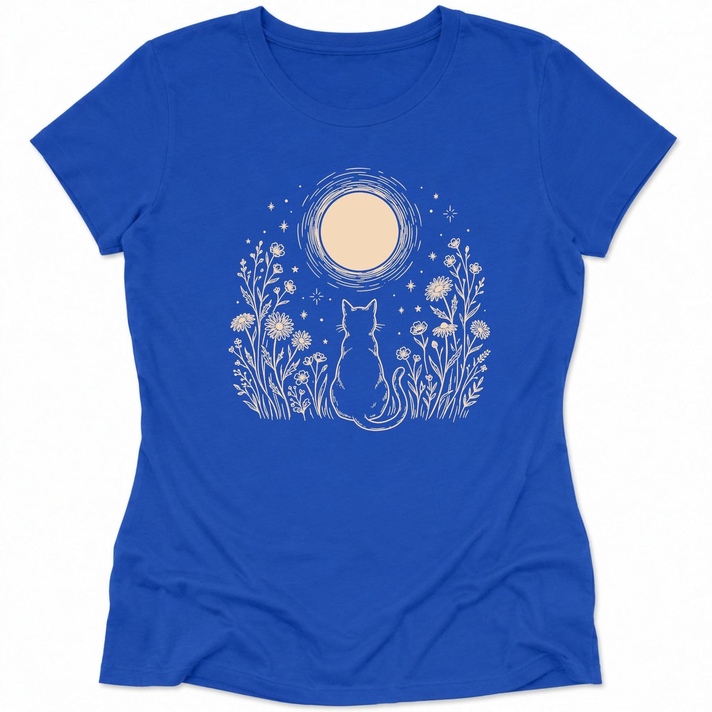 Moonlit Familiar Womens Tee S / True Royal 67982782619252400962 T-Shirt