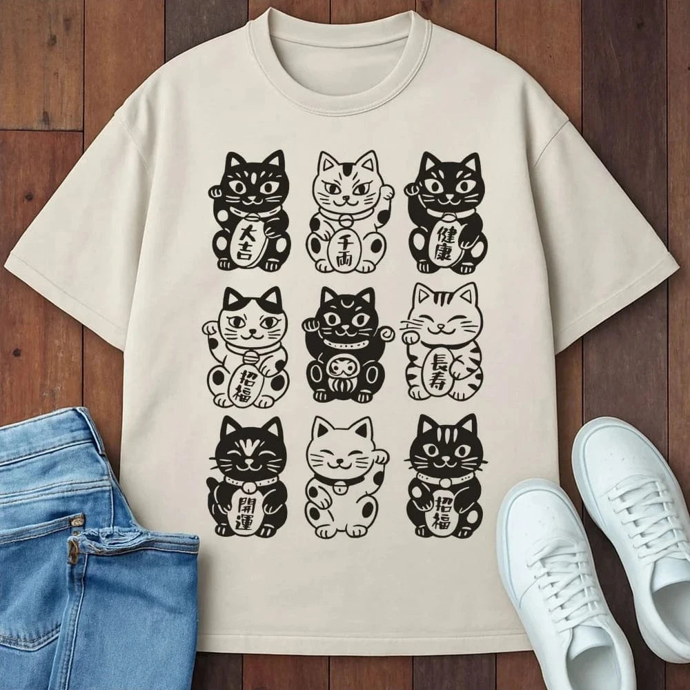 Neko Neko Fortune Squad T-Shirt Ivory / S 33480586733213880762 T-Shirt