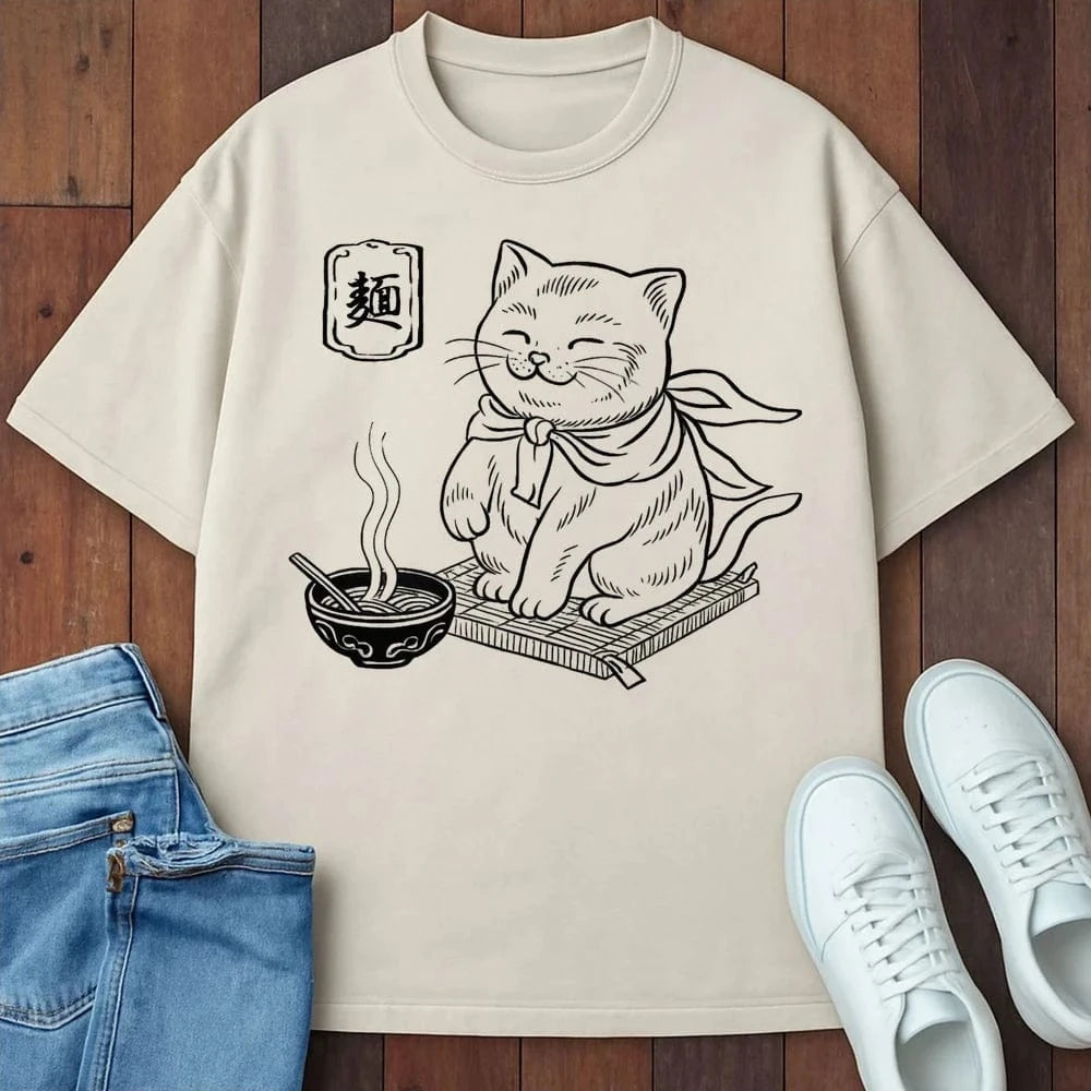Noodle Purrfection T-Shirt Ivory / S 13176380102525091343 T-Shirt