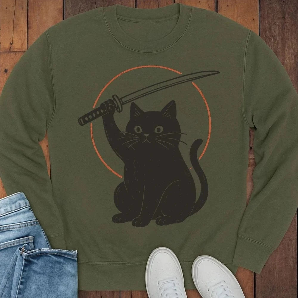 Not A Lucky Cat Sweatshirt Military Green / S 31322601888722294105 Sweatshirt