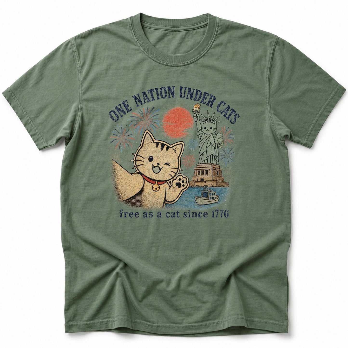 One Nation Under Cats T-Shirt Moss / S 58708282549729300895 T-Shirt