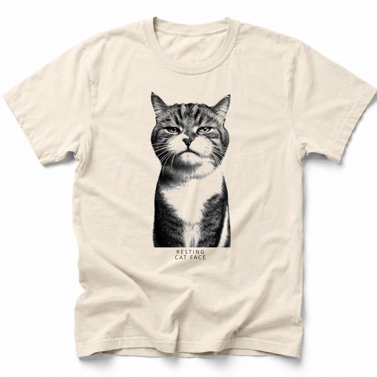 Resting Cat Face T-Shirt Ivory / S 14587408828132550253 T-Shirt