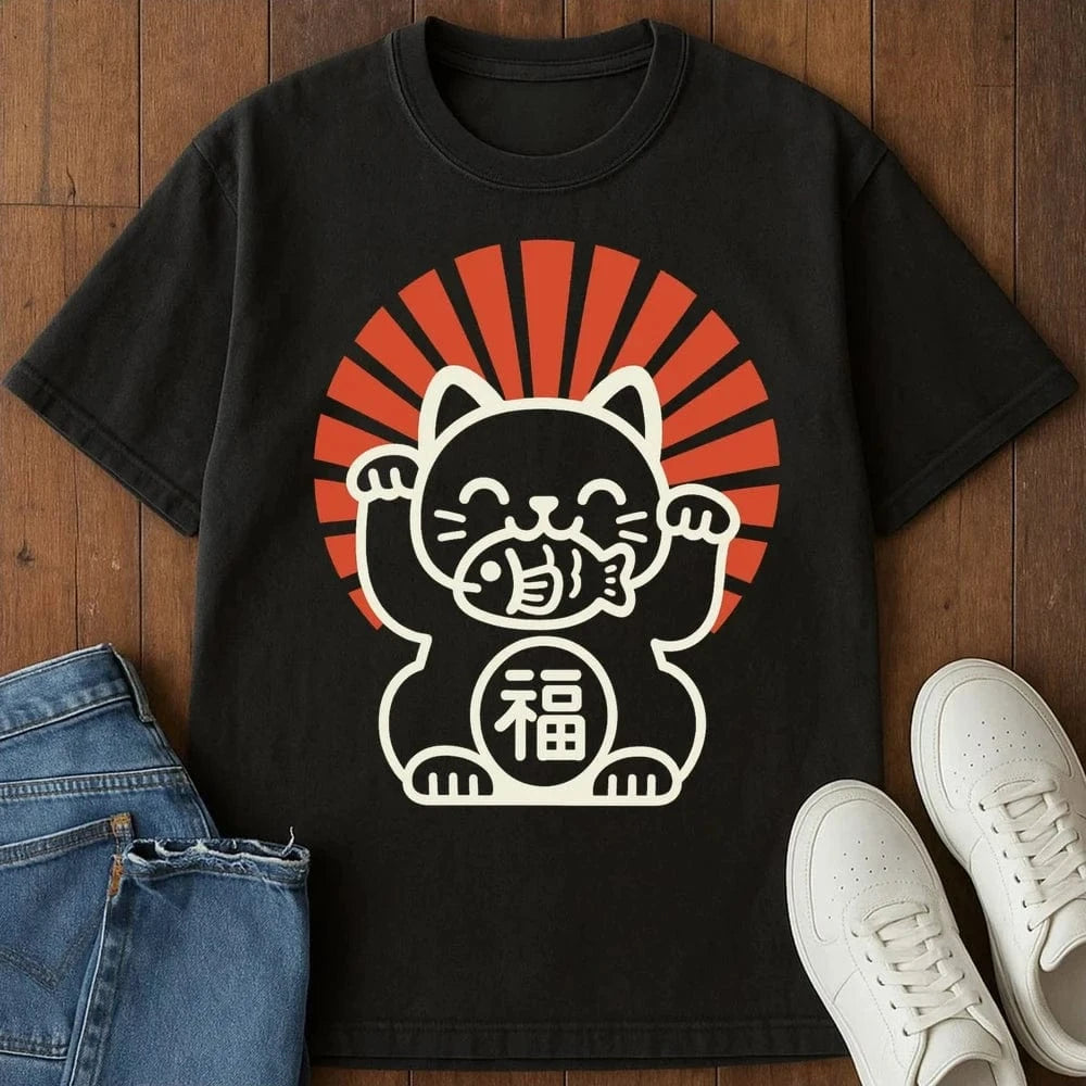 Rising Maneki T-Shirt Black / S 66040563875909648342 T-Shirt