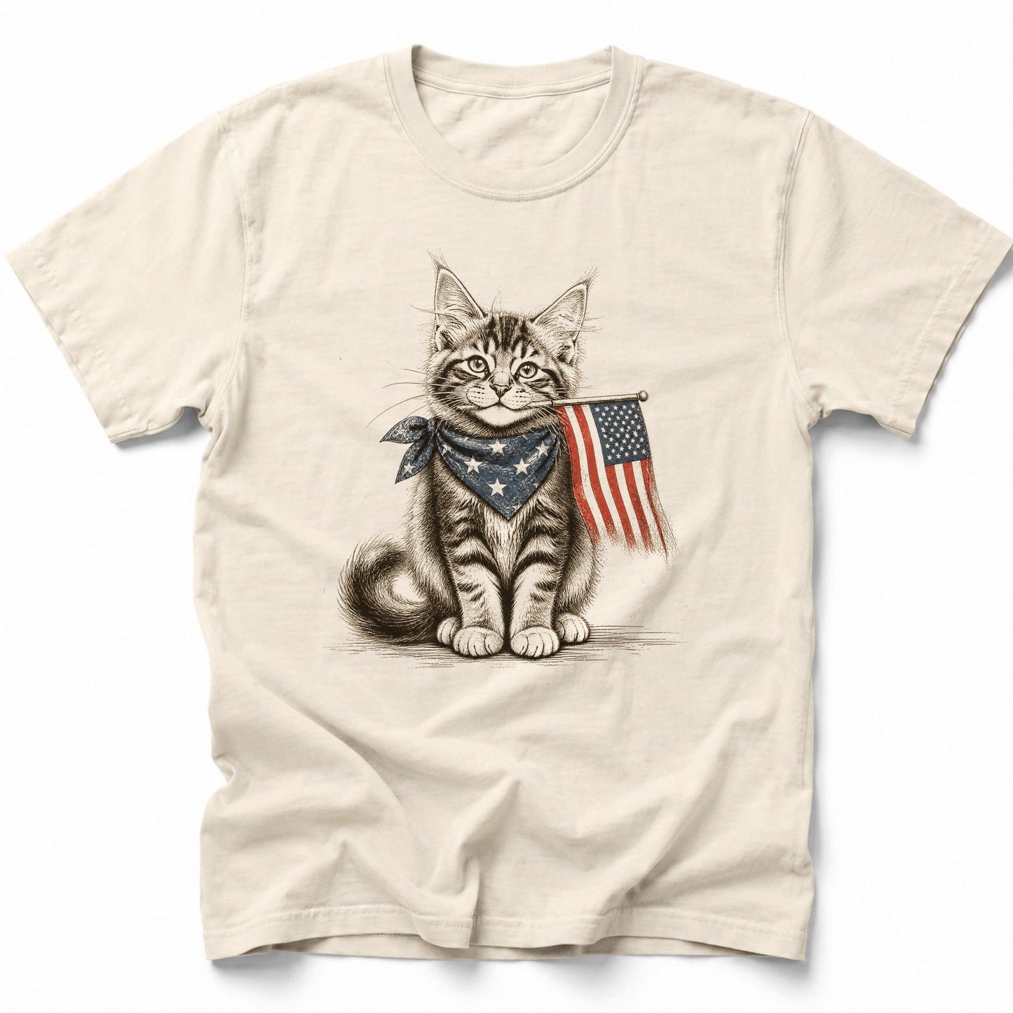 Star-Spangled Kitty T-Shirt Ivory / S 28856787681896641321 T-Shirt