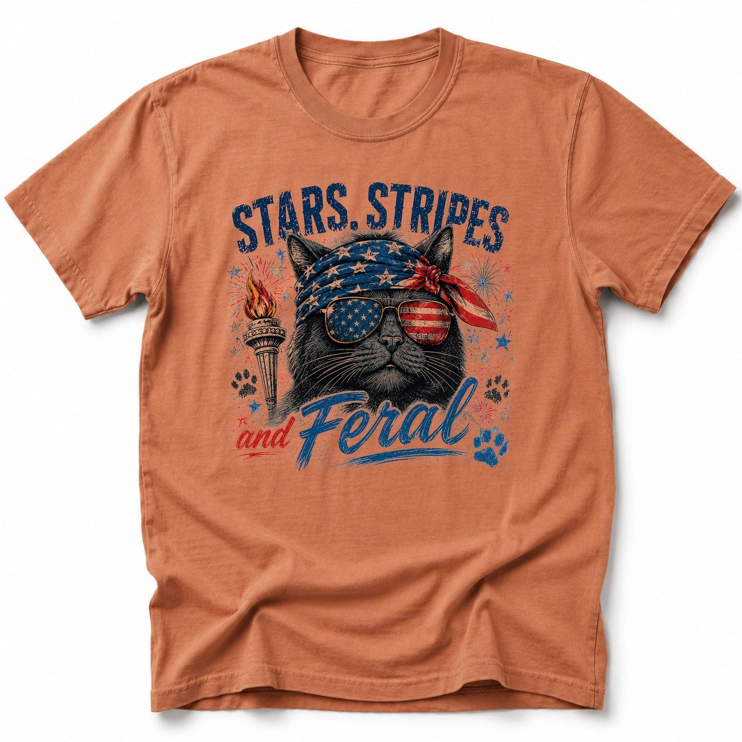 Stars Stripes and Feral T-Shirt Yam / S 32433077350162724443 T-Shirt