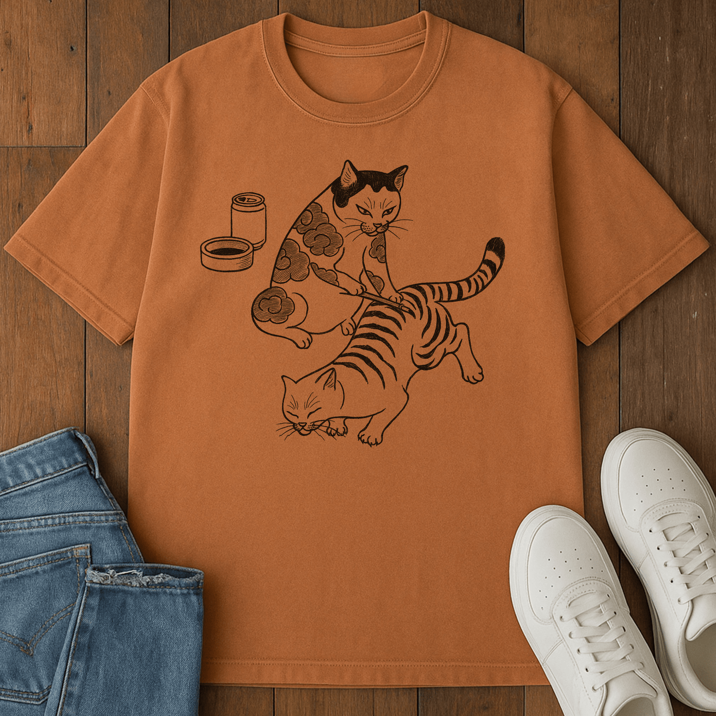 Tavern Stripes T-Shirt – Softest Cat Tee on Earth Yam / S 53018374571371353760 T-Shirt