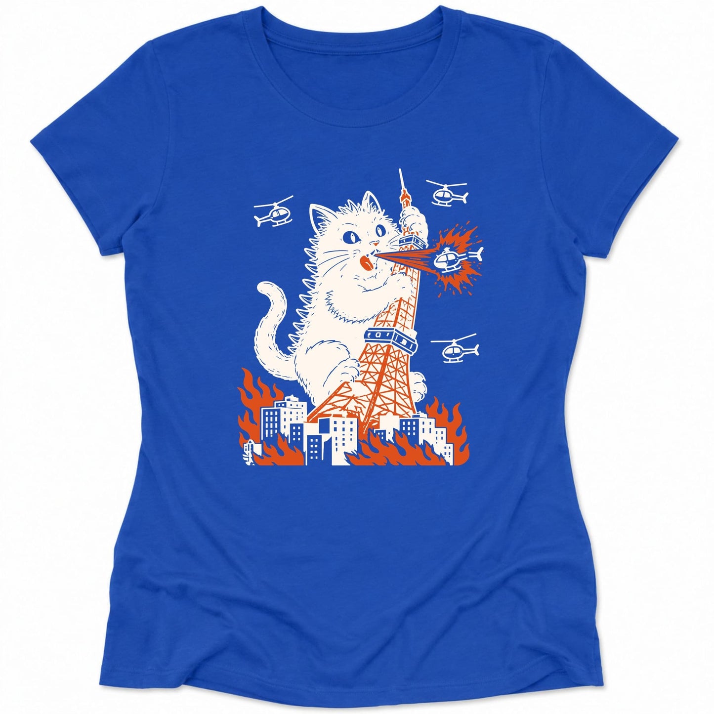 Tokyo Tower Hazard Womens Tee True Royal / S 50783526051474472529 T-Shirt