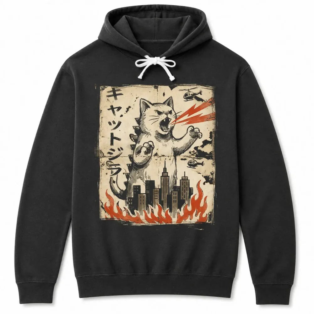 Vintage Kyattojira Hoodie Black / S 31453196849421732044 Hoodie