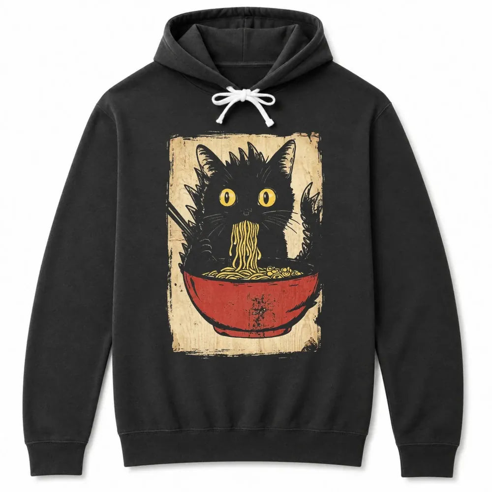 Vintage Kyattojiras Fav Ramen Hoodie Black / S 25022175398890000545 Hoodie