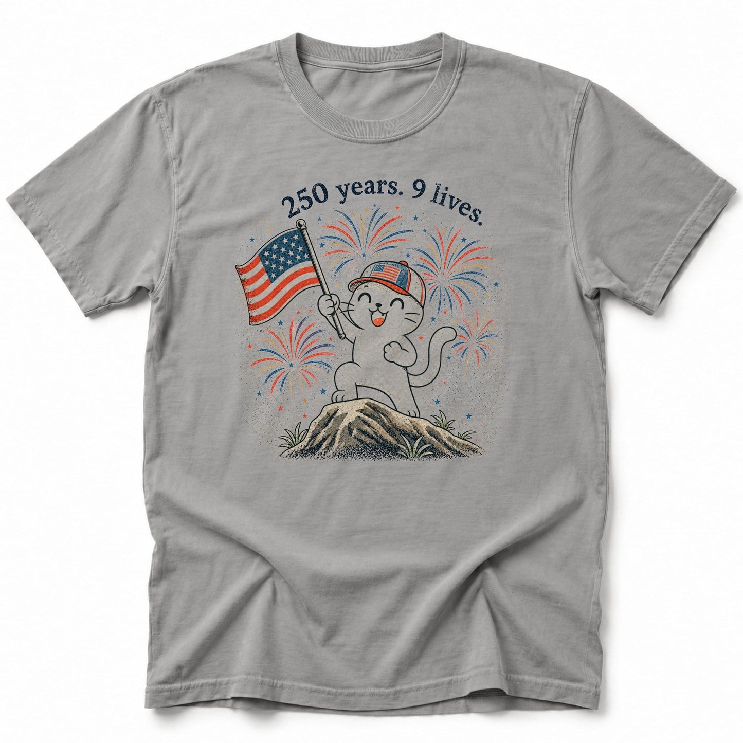 250 years and 9 lives T-Shirt Grey / S 15063112294821786016 T-Shirt