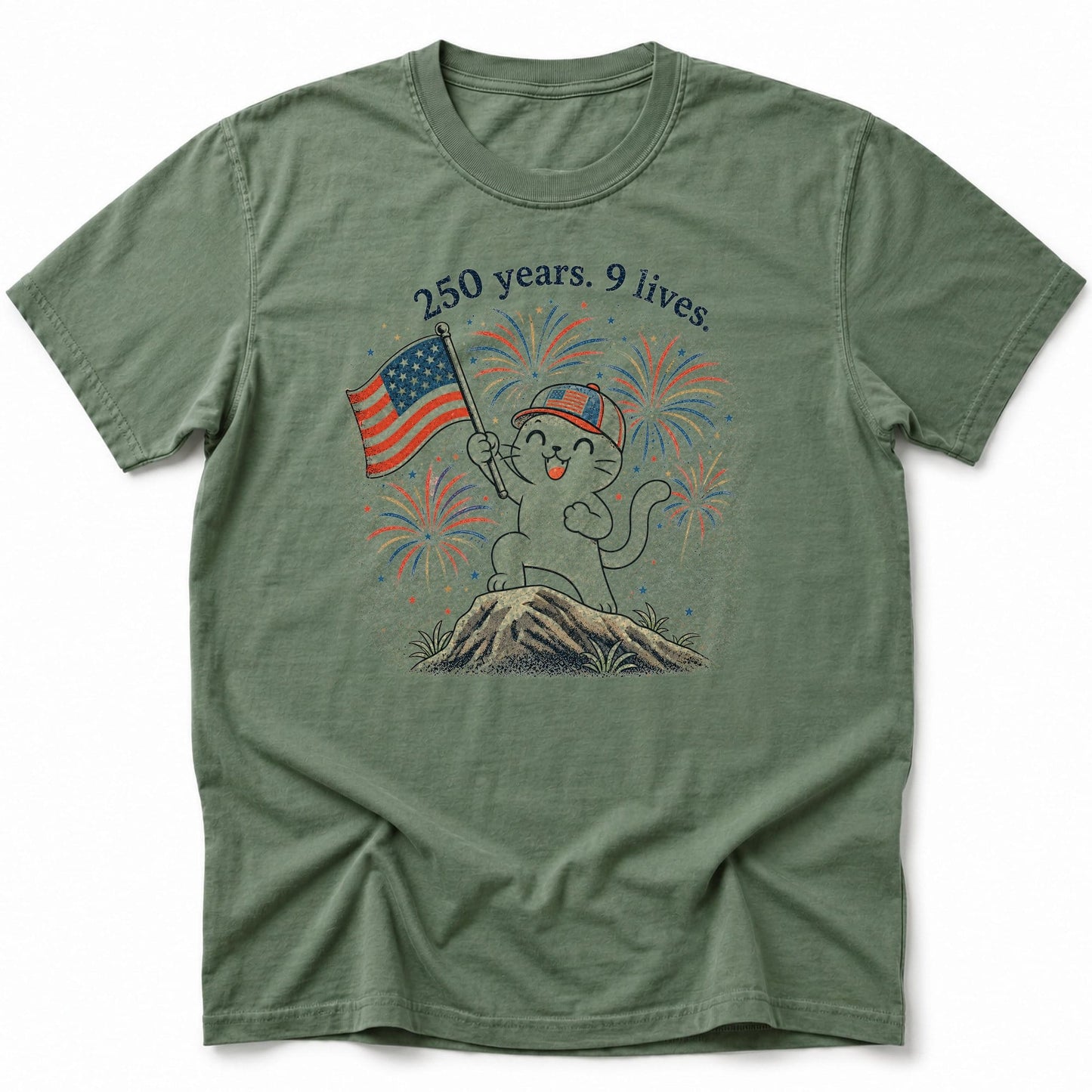 250 years and 9 lives T-Shirt Moss / S 87244225836173048054 T-Shirt