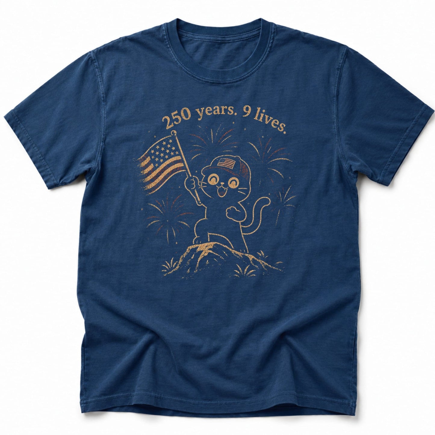 250 years and 9 lives T-Shirt Navy / S 61624882428240504767 T-Shirt