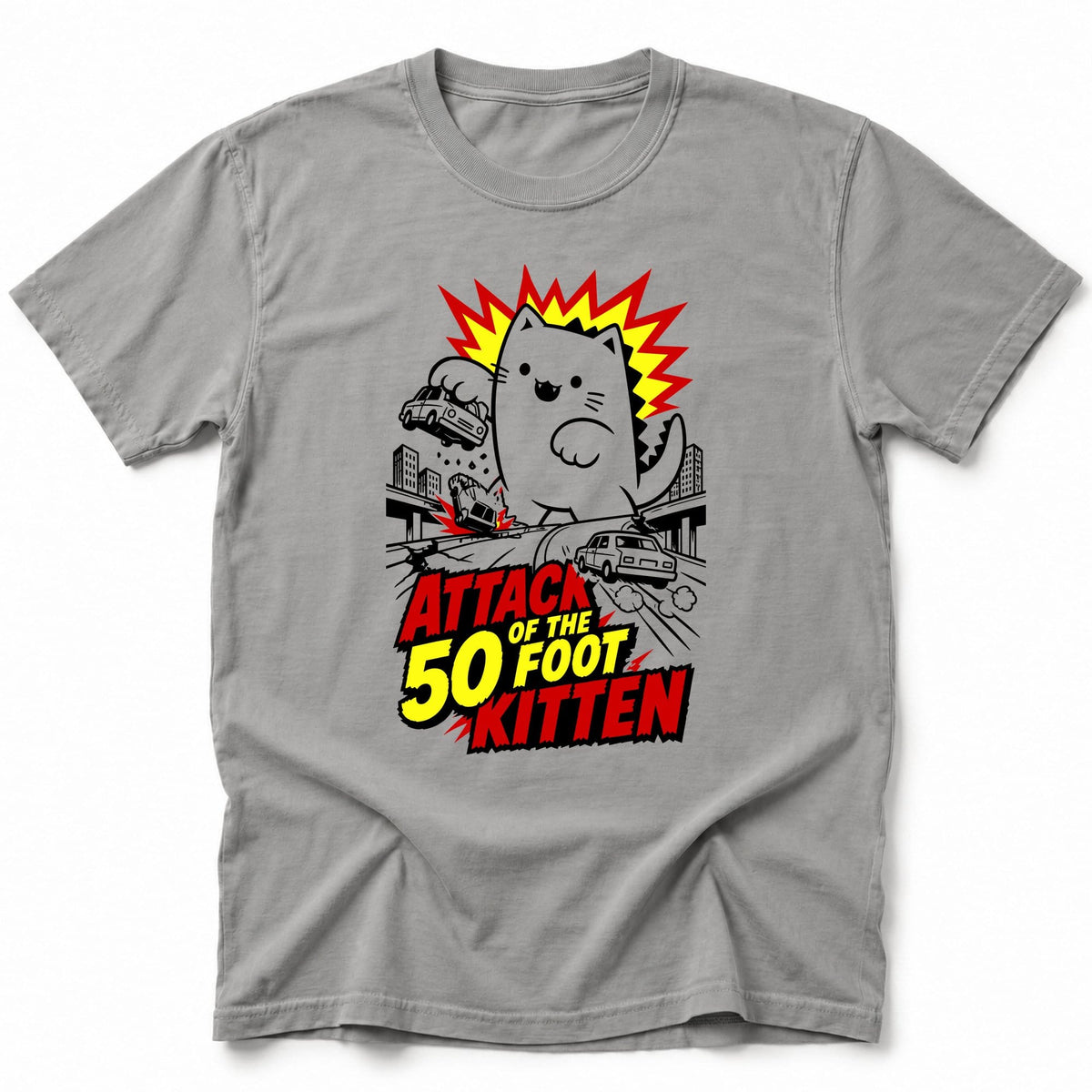 50FT Kitten T-Shirt Grey / S 59176015868681031529 T-Shirt