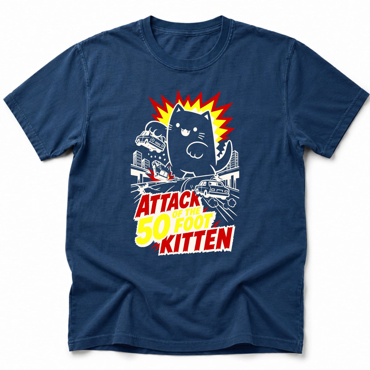 50FT Kitten T-Shirt Navy / S 85700679669395388702 T-Shirt