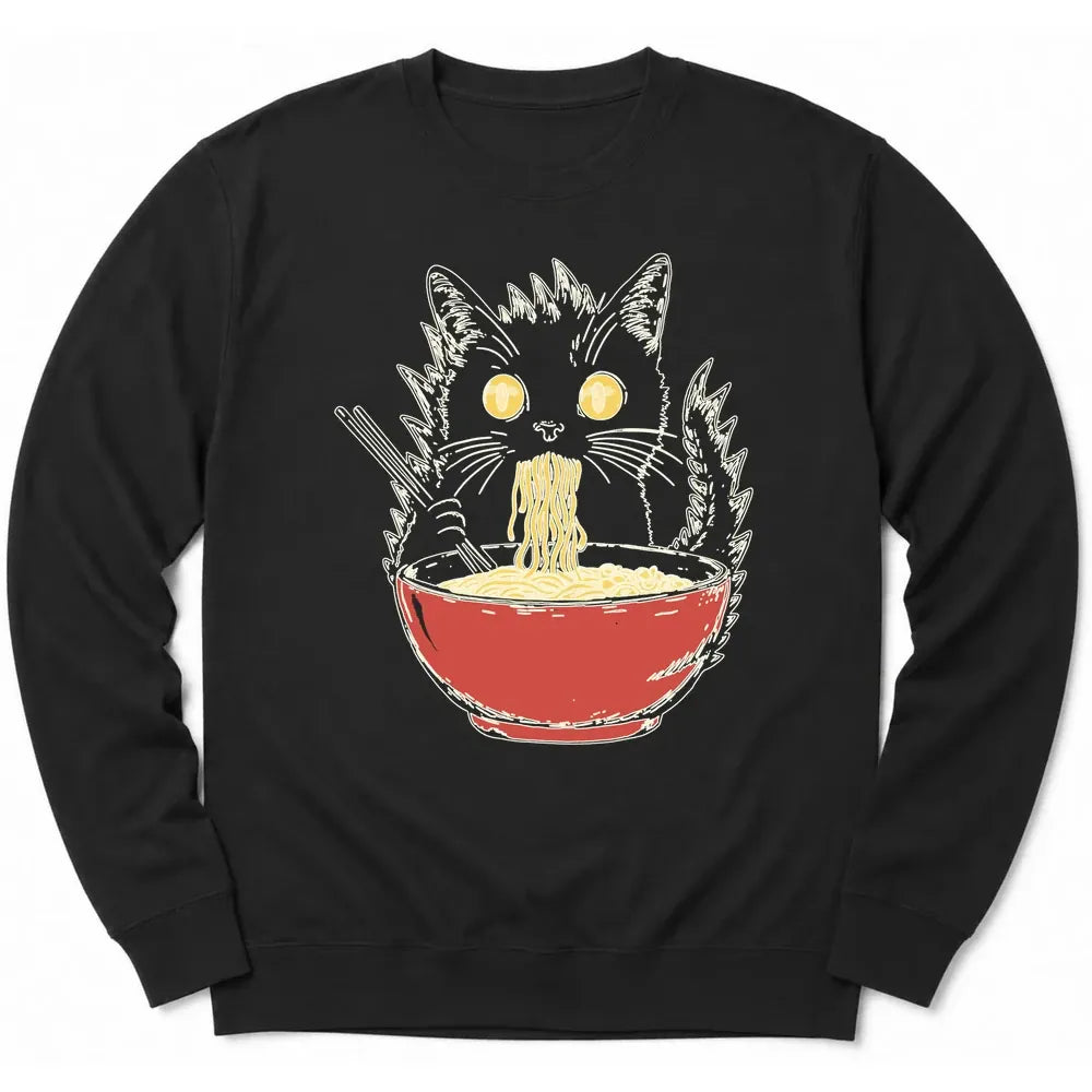 Kyattojiras Fav Ramen Sweatshirt Black / S 21776004587334544488 Sweatshirt
