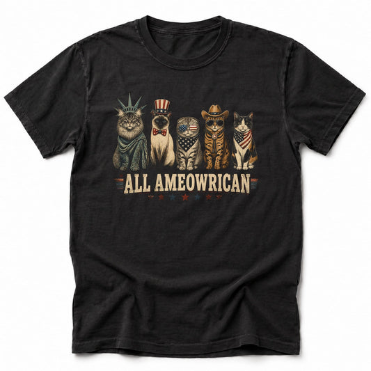 All Ameowrican T-Shirt Black / S 26181331659987611419 T-Shirt