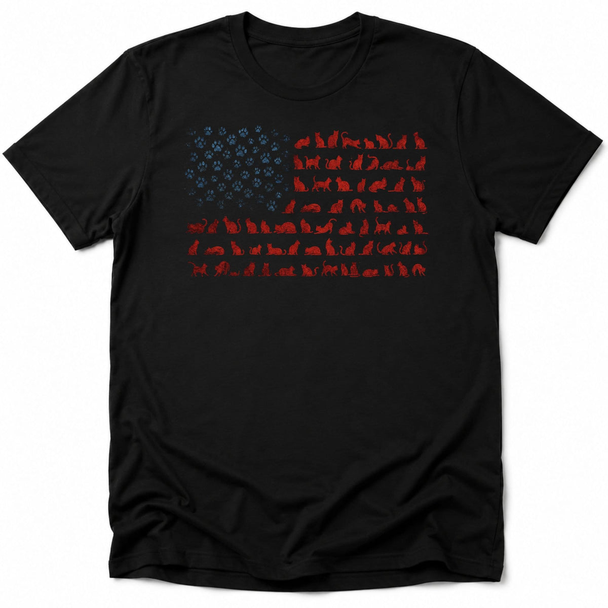 Ameowican Flag Everyday Softstyle Tee S / Black 33426610537512677478 T-Shirt