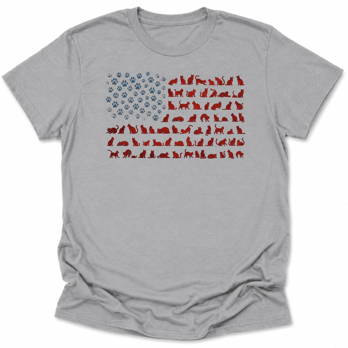 Ameowican Flag Everyday Softstyle Tee S / Sport Grey 48159854906505683236 T-Shirt