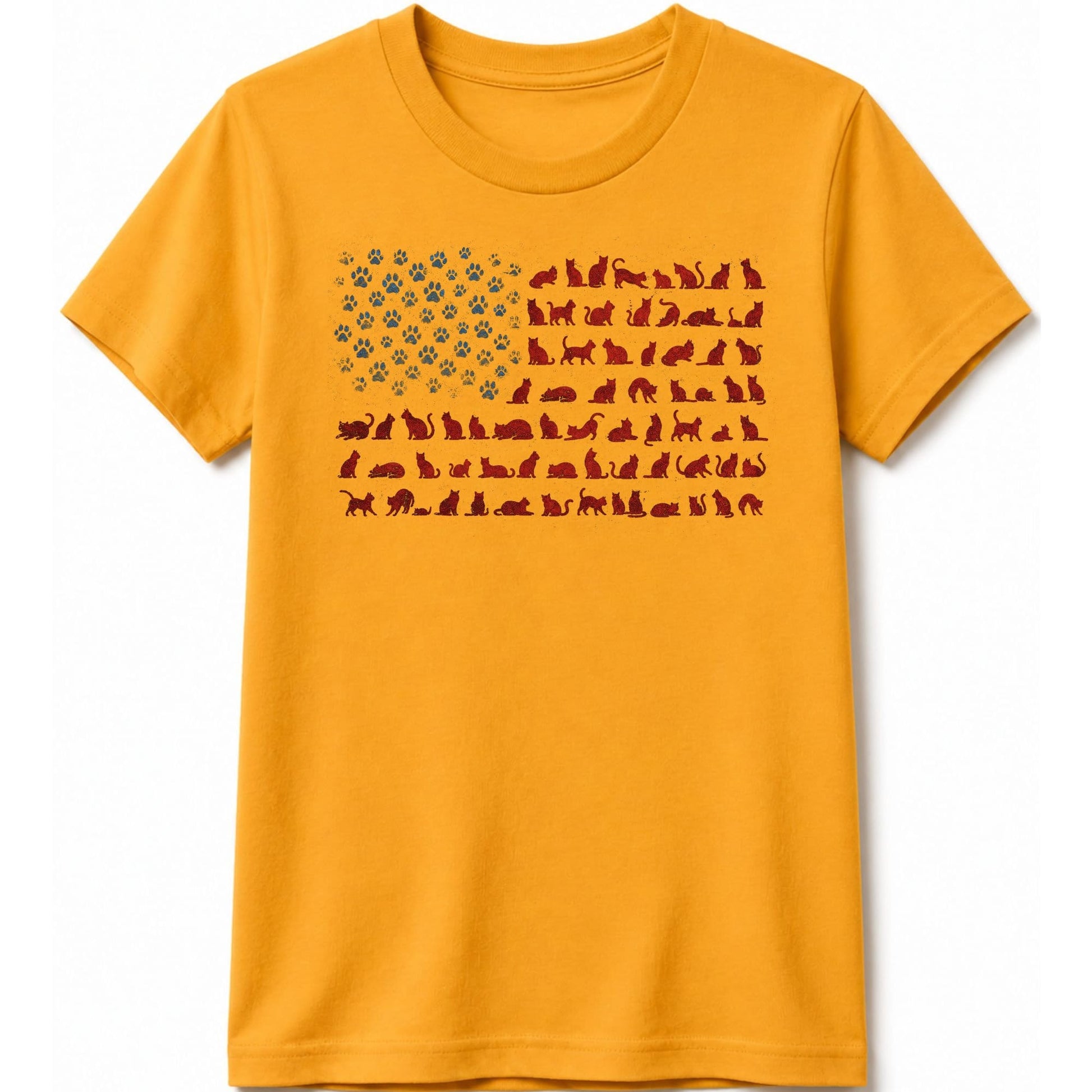 Ameowican Flag Kids Tee S / Gold 30438606622608237177 Kids clothes