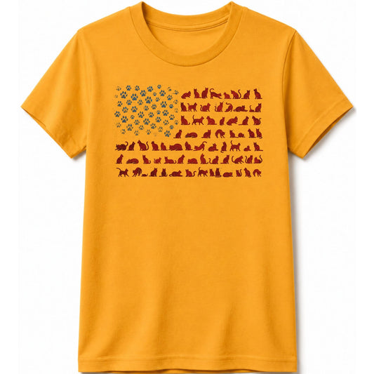 Ameowican Flag Kids Tee S / Gold 30438606622608237177 Kids clothes