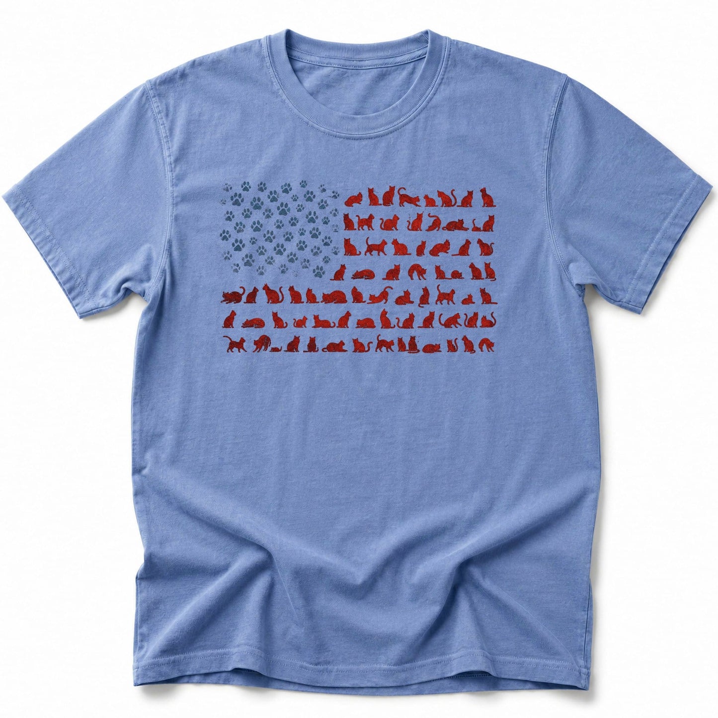 Ameowican Flag T-Shirt Blue Jean / S 29334743568083049939 T-Shirt