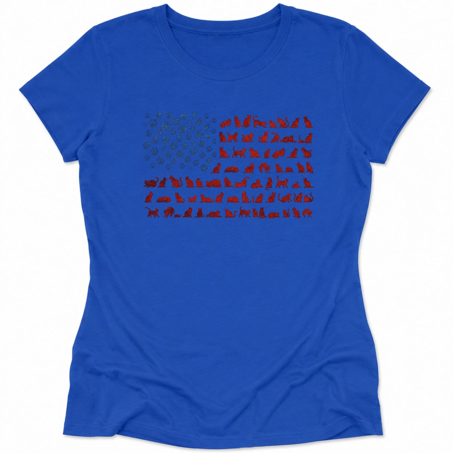 Ameowican Flag Womens Tee S / True Royal 33009254515956304402 T-Shirt