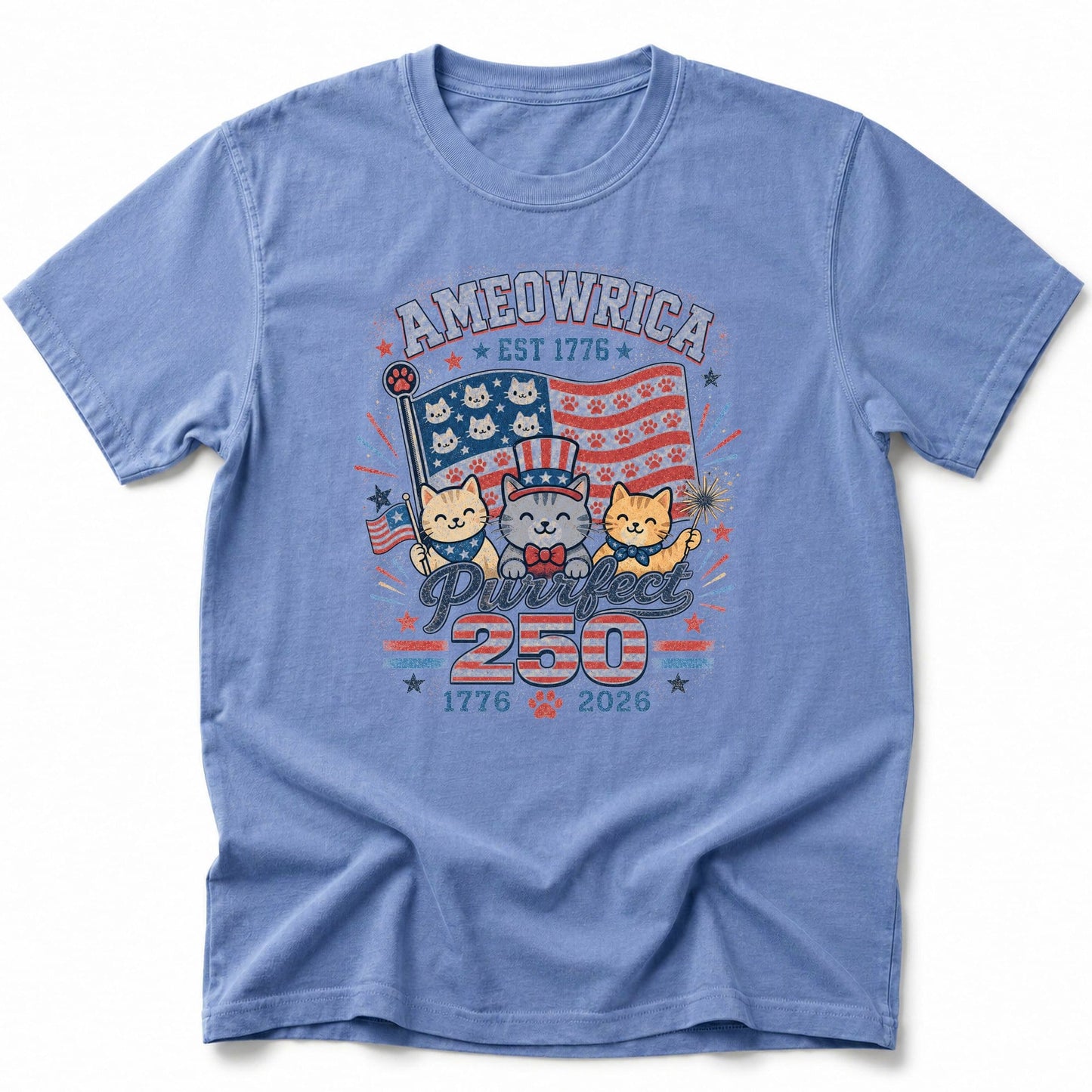Ameowrica 1776 T-Shirt Blue Jean / S 31618662939217842919 T-Shirt