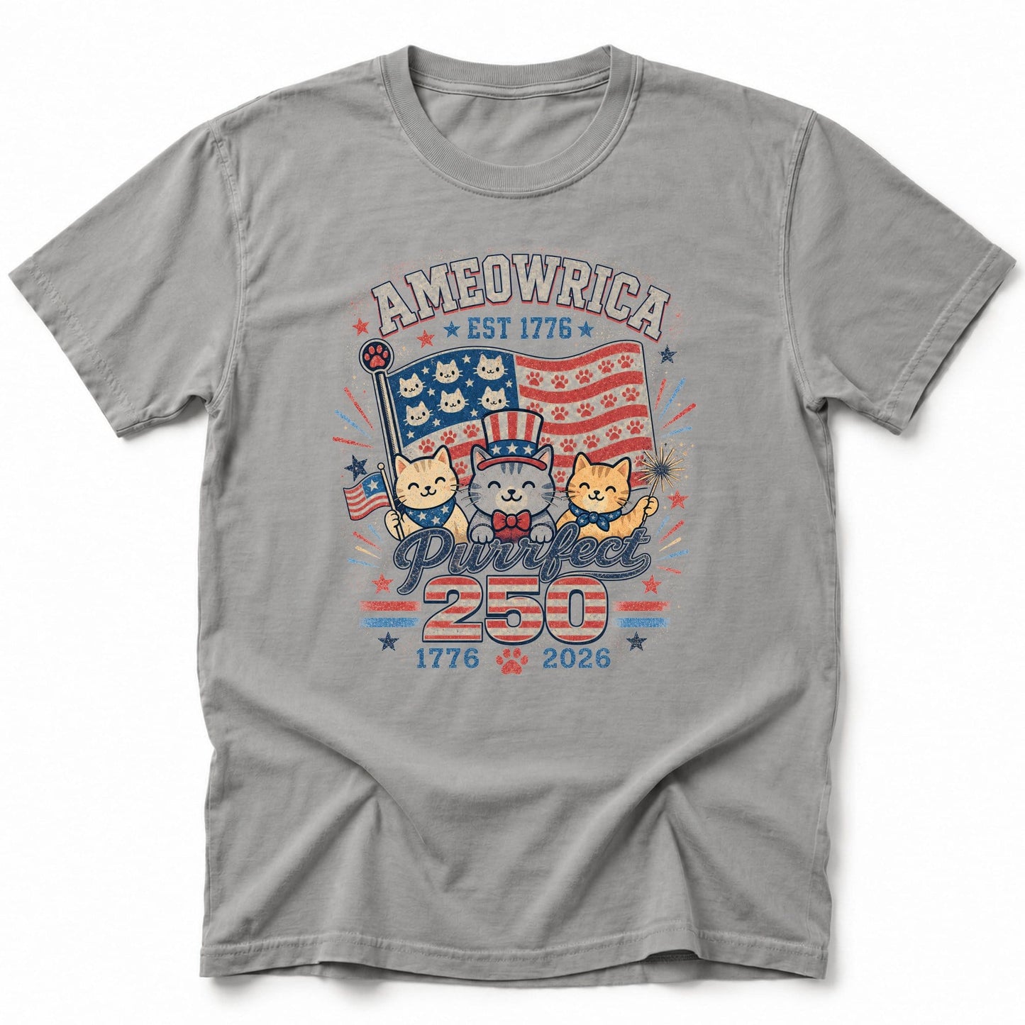 Ameowrica 1776 T-Shirt Grey / S 28953974639736938416 T-Shirt