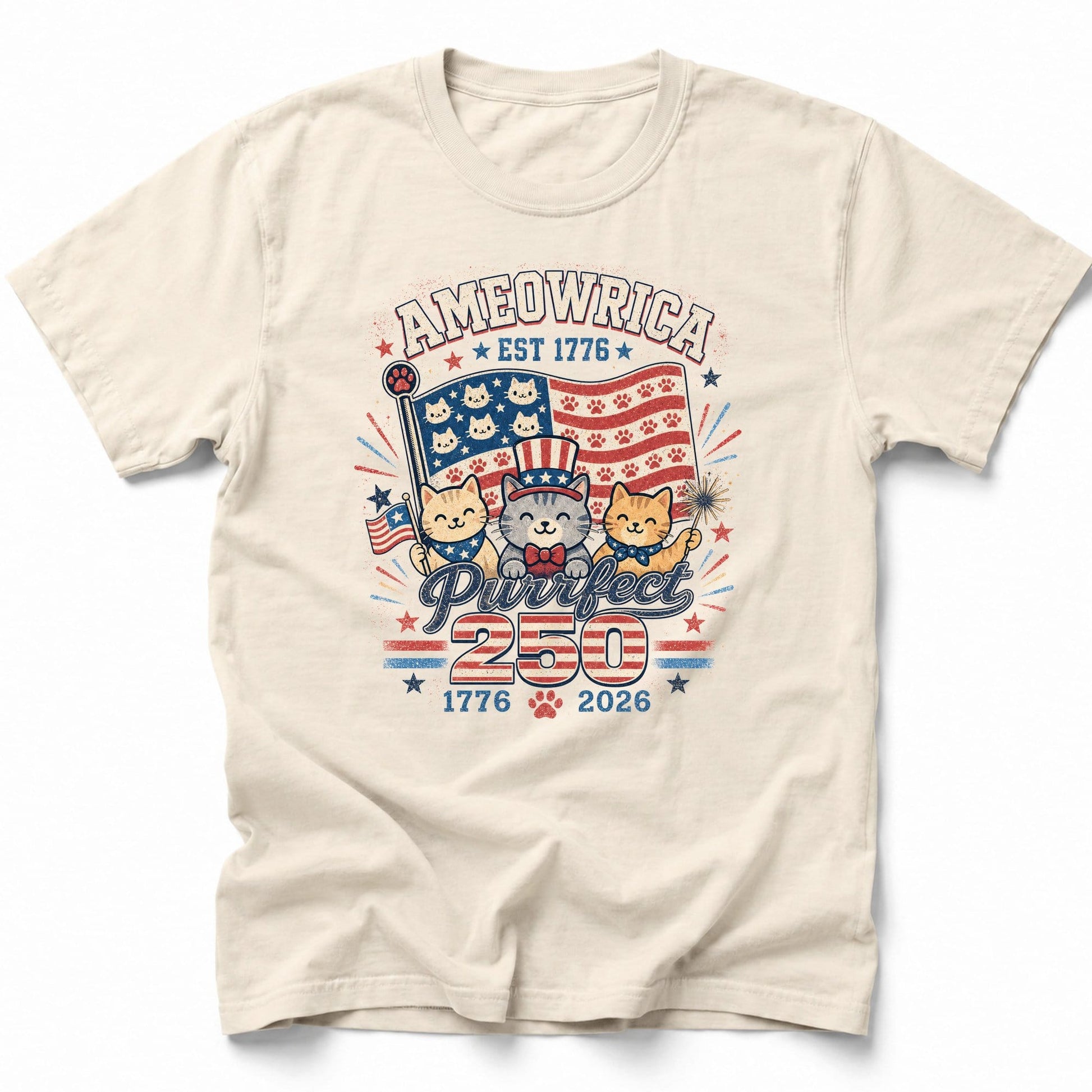Ameowrica 1776 T-Shirt Ivory / S 35555743332807881158 T-Shirt