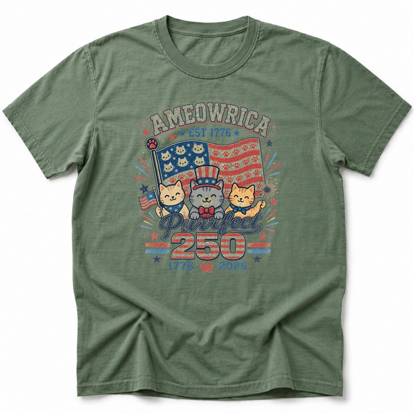 Ameowrica 1776 T-Shirt Moss / S 29938329940476654140 T-Shirt